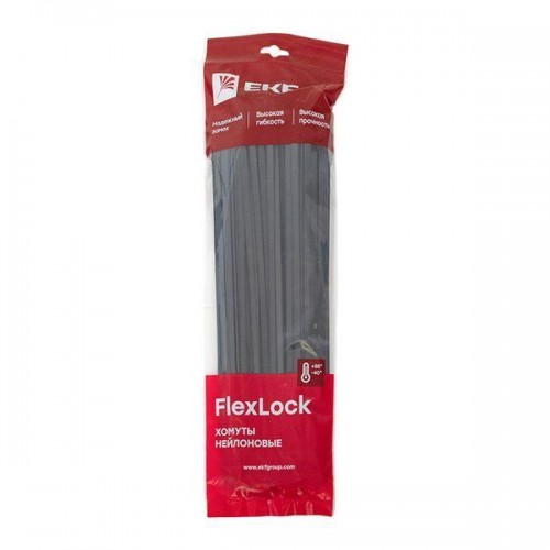 Хомут P6.6 7.6х350 FlexLock стандартный черн. (уп.100шт) PROxima EKF plc-fl-ctsb-7.6x350