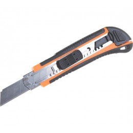 Нож с выдвижным лезвием 18мм двухкомпонентн. корпус автоматический фиксатор Вихрь 73/10/10/4