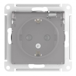 Розетка AtlasDesign Aqua 16А IP44 с заземл. защ. шторки с прозр. крышкой механизм алюм. SE ATN440346