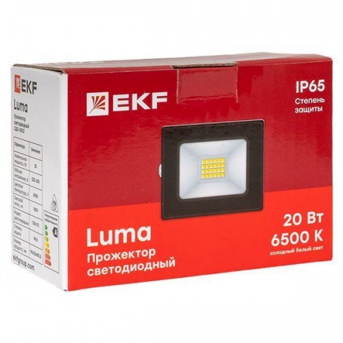 Прожектор светодиодный СДО-3002 20Вт 6500К IP65 Basic EKF FLL-3002-20-6500