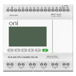 Модуль ЦПУ ПЛК 430 6 DI 6 UI (0-10В/DI) 6 RO 24В DC с экраном ONI PLR-430-CPU-12U06R-1DC-00