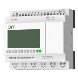 Модуль ЦПУ ПЛК 430 6 DI 6 UI (0-10В/DI) 6 RO 24В DC с экраном ONI PLR-430-CPU-12U06R-1DC-00