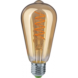 Лампа светодиодная 61 628 NLL-F-ST64-4-230-2.5K-E27-SPIRAL 4Вт грушевидная прозрачная 2500К тепл. бел. E27 180лм 176-264В Navigator 61628