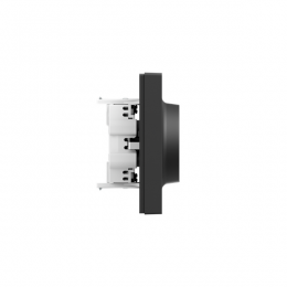 Розетка 2-м СП Эпика 16А с заземл. без защ. шторок с рамкой механизм черн. EKF UP1-SOB-210