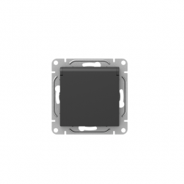 Розетка СП Эпика 16А IP44 с заземл. защ. шторки с крышкой механизм черн. EKF UP1-SOB-111-44