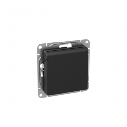 Розетка СП Эпика 16А IP44 с заземл. защ. шторки с крышкой механизм черн. EKF UP1-SOB-111-44