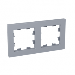 Рамка 2-м Эпика пластик алюм. EKF UP1-FPA-02