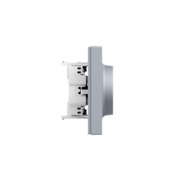 Розетка 2-м СП Эпика 16А с заземл. без защ. шторок с рамкой механизм алюм. EKF UP1-SOA-210