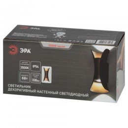 Светильник светодиодный WL42 BK+GD 6Вт 3500К IP54 для интерьера/фасадов черн./зол. Эра Б0054420