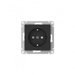 Розетка AtlasDesign 16А с заземл. защ. шторки быстрозажим. клем. механизм карбон SE ATN001045S