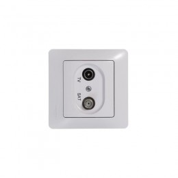 Розетка телевизионная оконечная TV/SAT 1-м СП Glossa 1дБ механизм бел. SE GSL000197