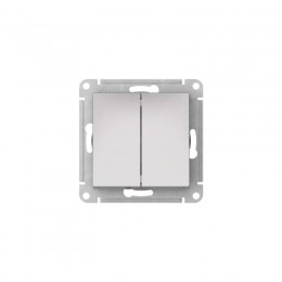 Выключатель 2-кл. AtlasDesign (сх. 5) 10AX быстрозажим. клем. механизм алюм. SE ATN000351S