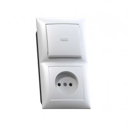 Блок СП БКВР-417 Селена (1-кл. выкл. и индик.+ розетка) бел. Кунцево 8210