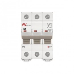 Выключатель автоматический модульный 3п D 25А 6кА AV-6 AVERES EKF mcb6-3-25D-av