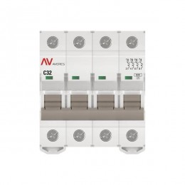 Выключатель автоматический модульный 4п C 32А 6кА AV-6 AVERES EKF mcb6-4-32C-av