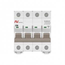 Выключатель автоматический модульный 4п C 50А 6кА AV-6 AVERES EKF mcb6-4-50C-av