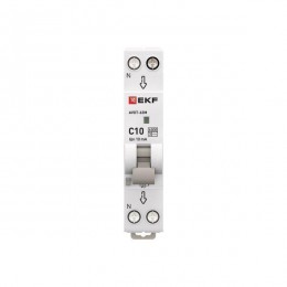 Выключатель автоматический дифференциального тока 1мод. C 10А 10мА тип АС 6кА АВДТ-63М (электрон.) EKF DA63M-10-10