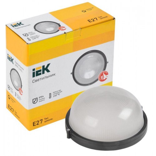 Светильник НПП 1101 100Вт E27 IP54 черн. круг IEK LNPP0-1101-1-100-K02