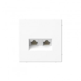 Розетка компьютерная 2-м ArtGallery RJ45 + RJ45 кат.5E механизм бел. SE GAL000185