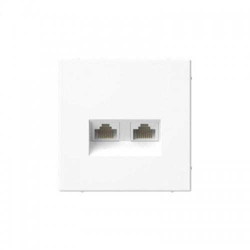 Розетка компьютерная 2-м ArtGallery RJ45 + RJ45 кат.5E механизм бел. SE GAL000185