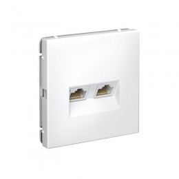Розетка компьютерная 2-м ArtGallery RJ45 + RJ45 кат.5E механизм лотос SE GAL001385