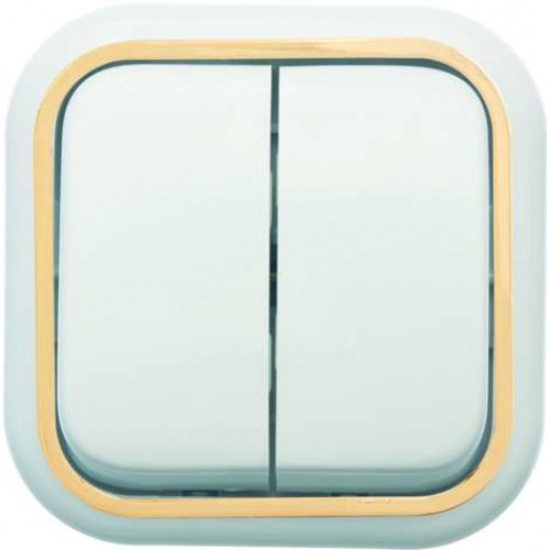 Выключатель 2-кл. ОП Валентина 10А IP20 А56-025 бел./зол. Кунцево 7635