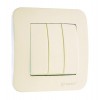 Выключатель 3-кл. СП Lillium N 10А IP20 крем. Makel 55291