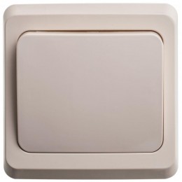 Выключатель кнопочный 1-кл. СП Этюд 10А IP20 с самовозвратом крем. SE KC10-001K