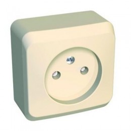Розетка 1-м ОП Этюд 16А IP20 250В без заземл. защ. шторки крем. SE PA16-002K