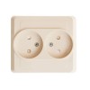 Розетка 2-м СП Этюд 16А IP20 250В без заземл. защ. шторки крем. SE PC16-006K