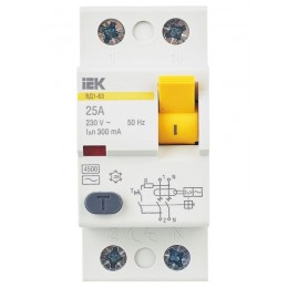 Выключатель дифференциального тока (УЗО) 2п 25А 300мА тип AC ВД1-63 KARAT IEK MDV10-2-025-300