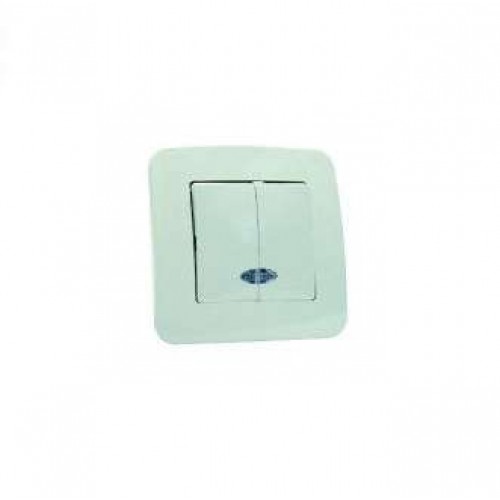 Выключатель 2-кл. СП Lillium N 10А IP20 с подсветкой крем. Makel 55223