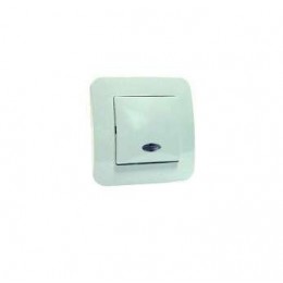 Переключатель проходной 1-кл. СП Lillium N 10А IP20 с подсветкой бел. Makel 55025