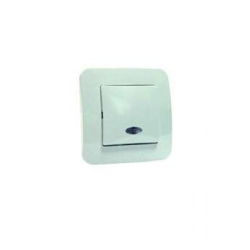 Переключатель проходной 1-кл. СП Lillium N 10А IP20 с подсветкой бел. Makel 55025