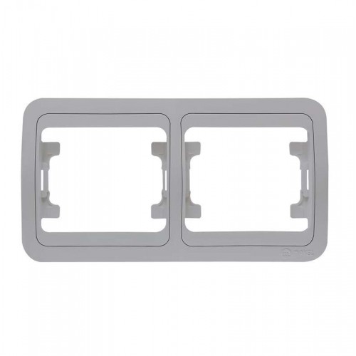 Рамка 2-м Mimoza горизонт. серебр. Makel 22412