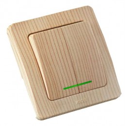 Выключатель 2-кл. СП Мастер 16А IP20 250В с индикацией сосна HEGEL ВС16-352-02