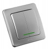 Выключатель 2-кл. СП Мастер 16А IP20 250В с индикацией серебр. HEGEL ВС16-352-06