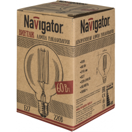 Лампа накаливания 71 956 NI-V-G95-SC19-60-230-E27-CLG Navigator 71956