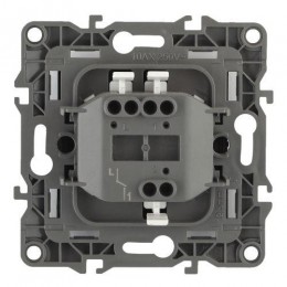 Выключатель 1-кл. СП Эра12 12-1001-03 10А IP20 250В 10AX без монтаж. лапок механизм алюм. Эра Б0014629