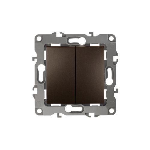 Выключатель 2-кл. СП Эра12 12-1004-13 10А IP20 250В 10AX без монтаж. лапок механизм бронз. Эра Б0019312