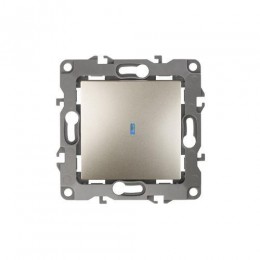 Выключатель 1-кл. СП Эра12 12-1102-04 10А IP20 250В 10AX с подсветкой механизм шампань Эра Б0014636