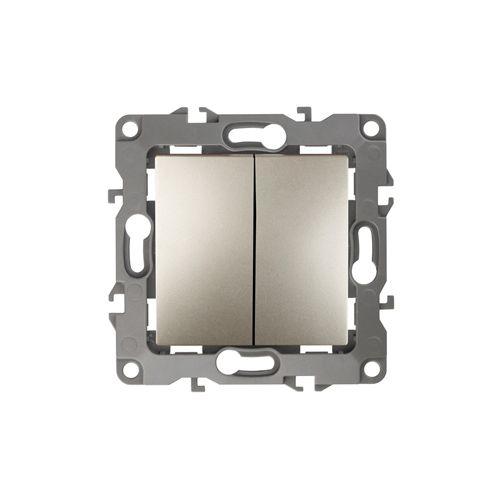 Выключатель 2-кл. СП Эра12 12-1104-04 10А IP20 250В 10AX механизм шампань Эра Б0014648