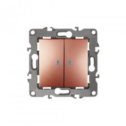 Выключатель 2-кл. СП Эра12 12-1105-14 10А IP20 250В 10AX с подсветкой механизм медь Эра Б0019293