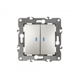 Выключатель 2-кл. СП Эра12 12-1105-15 10А IP20 250В 10AX с подсветкой механизм перламутр Эра Б0019294