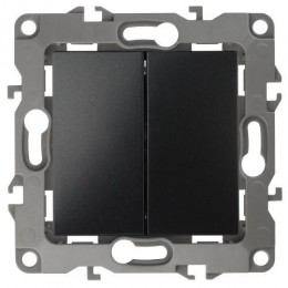 Переключатель 2-кл. СП Эра12 12-1106-05 10А IP20 250В 10AX механизм антрацит Эра Б0014667