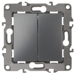 Переключатель 2-кл. СП Эра12 12-1106-12 10А IP20 250В 10AX механизм графит Эра Б0019295