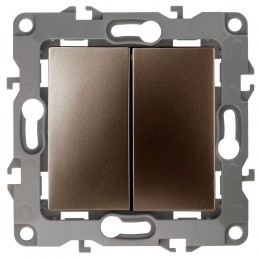 Переключатель 2-кл. СП Эра12 12-1106-13 10А IP20 250В 10AX механизм бронз. Эра Б0019296