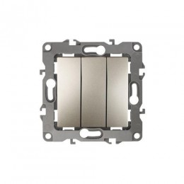 Выключатель 3-кл. СП Эра12 12-1107-04 10А IP20 250В 10AX механизм шампань Эра Б0014672