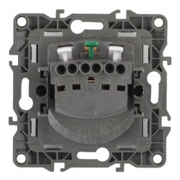 Розетка 1-м СП Эра12 12-2001-03 16А IP20 16AX 250В 2P+E Schuko без монтаж. лапок механизм алюм. Эра Б0014683