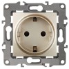 Розетка 1-м СП Эра12 12-2001-04 16А IP20 16AX 250В 2P+E Schuko без монтаж. лапок механизм шампань Эра Б0014684